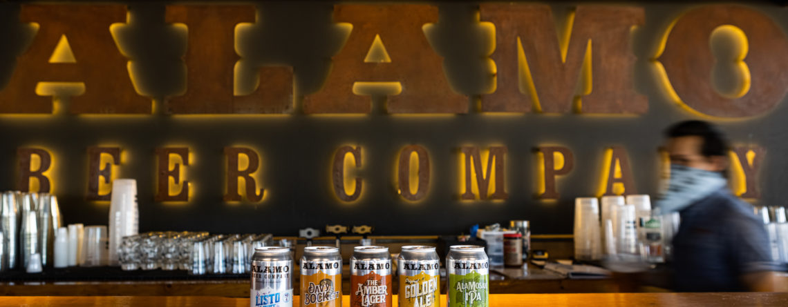 Visit the taproom of the Alamo Beer Company in San Antonio.